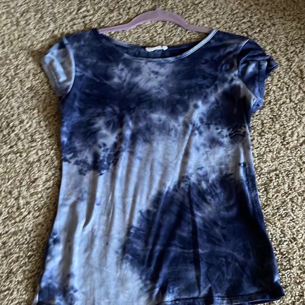 Dark and light blue tie dye